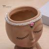 Head Planter Pots Face Pot, Cute Resin Vase for Succulents Flowers, Decorative Flower Artistic Sculpture Pot Unique Indoor Bedroom Desk Shelf