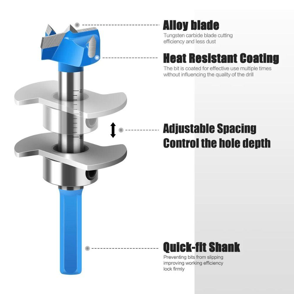 Positioning Hinge Hole Opener Drill Bit Tipped Boring Forstner Woodworking Cutter  For Power Tools