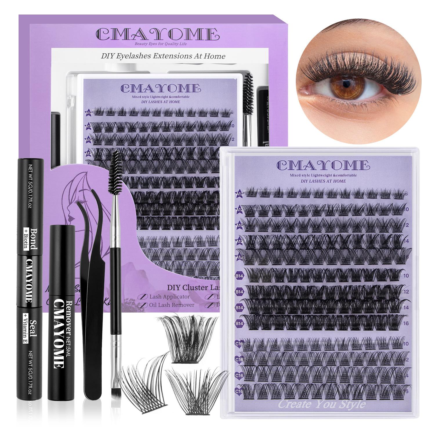 

Single Cluster Mix and Match D Curve Multi-hair False Eyelash Set DIY Segmented Natural Thick Eyelashes
