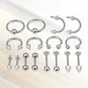 16Pcs Tongue Ring Set Stunning Surgical Steel Body Spiral Mixed Piercing Jewelry Ideal for Party Banquet Women Piercing