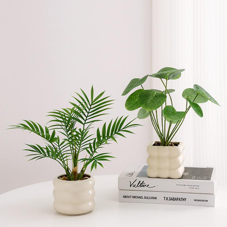 Nordic Bionic Green Faux Bonsai Plants - Indoor Tabletop Decor for Office & Living Room