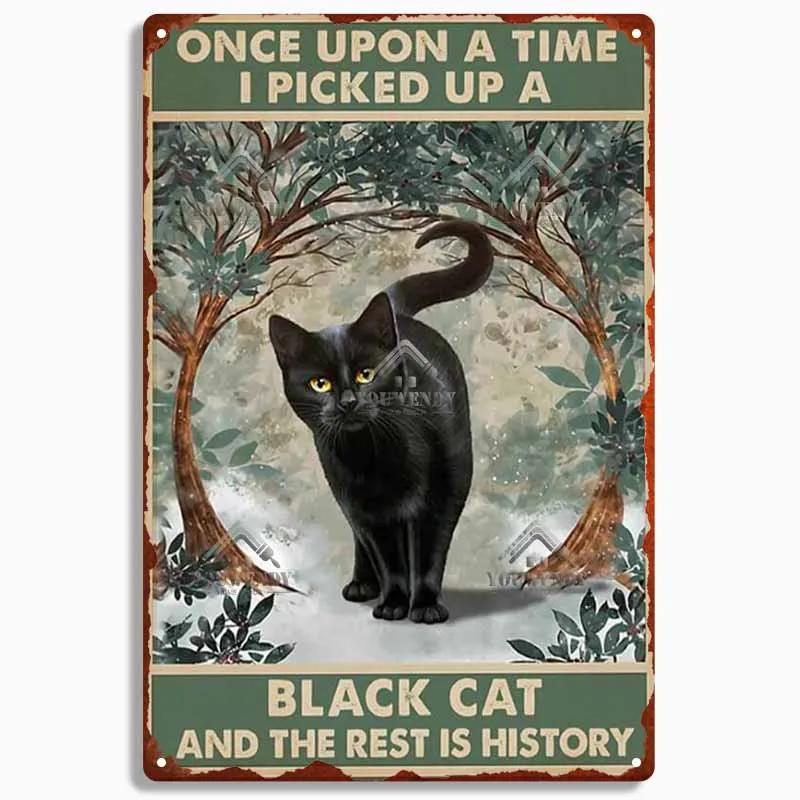 Retro Blechschild Plakette Metall Vintage Lustige Katzenkunst Poster Heimdekoration für Wohnzimmer Haustierbedarf Wanddekoration