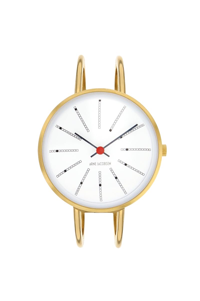 

ARNE JACOBSEN BANKERS 53113-1419 30mm Watch, Nordic Design, Water Resistant (Quiet Design with No Second Hand), White Gold Bangle Strap