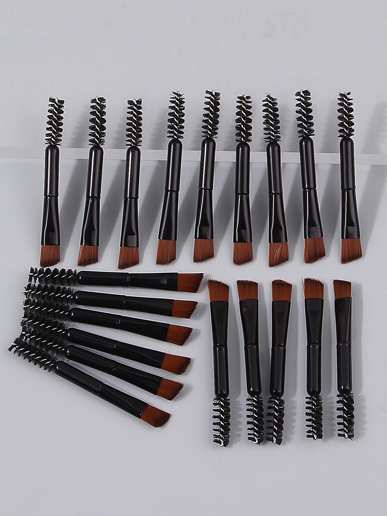 

20PCS multi-functional mini eye makeup brush, double-head eyelash brush, eyeliner brush, spiral eyelash curl comb, eyebrow brush Wool Fiber
