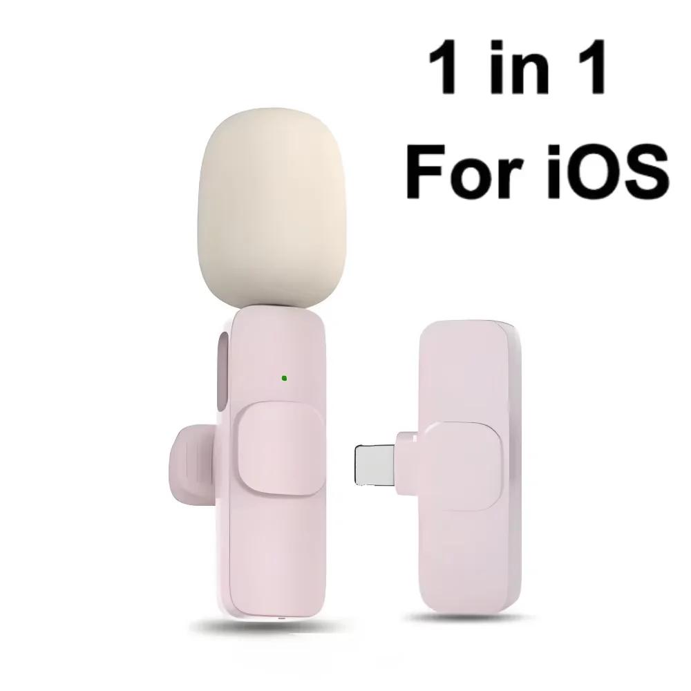 Kablosuz Yaka Mikrofonu Taşınabilir Ses Video Kayıt Mini Mikrofon iPhone Android PC Kamera Canlı Oyun Telefonu için