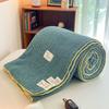 Shell-Edge Appliqué Bubble Fleece Blanket - Half-Plush Classroom & Office Throw
