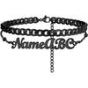 PROSTEEL Alla moda Design Manette/Testo Personalizzato Cavigliera da Donna, Cavigliera in Acciaio Inossidabile 316L, colore Argento/Oro/Nero,Basso