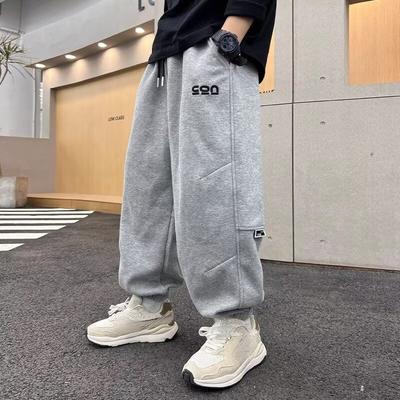 Quatre Saisons Garçons Printemps Automne Modèles Ample Décontracté Long Beau Pantalon de Survêtement