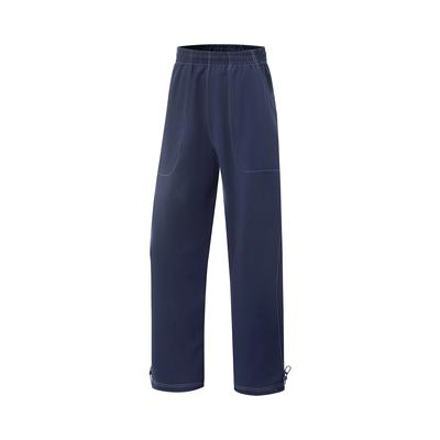 Fitness Series Comfortable Straight Leg Mid Waist Drawstring Casual Pants Women Bottoms Deep-Pea-Blue AYKV032-3
