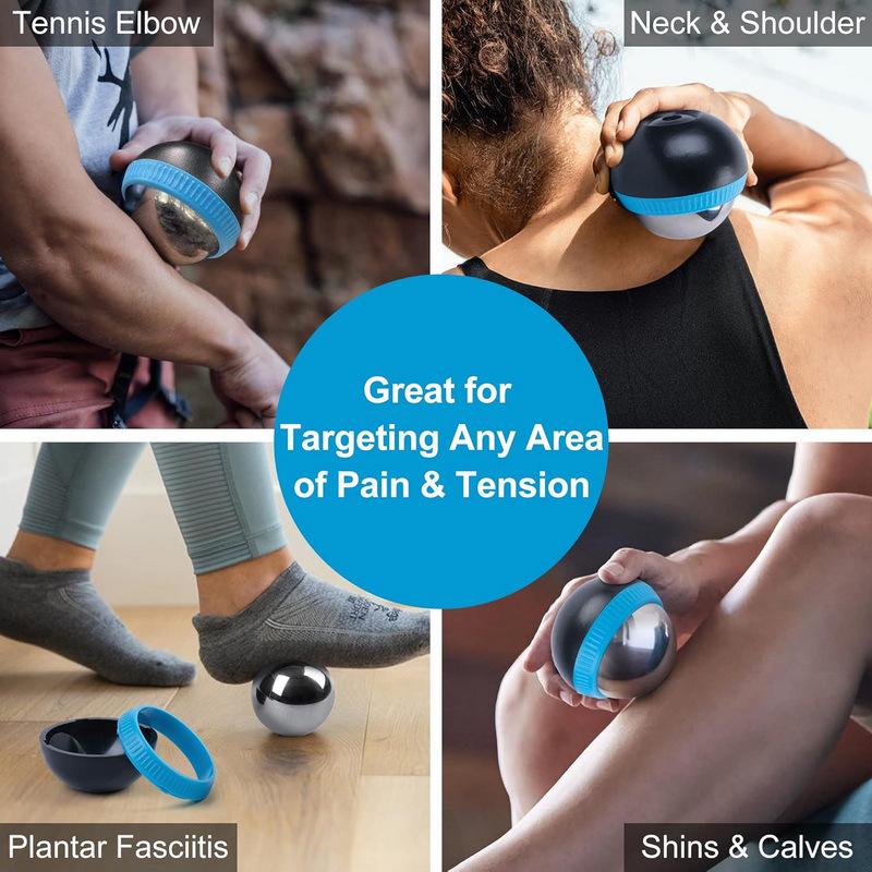 Stainless Steel Hot & Cold Massage Roller Ball for Sports Therapy and Physiotherapy.