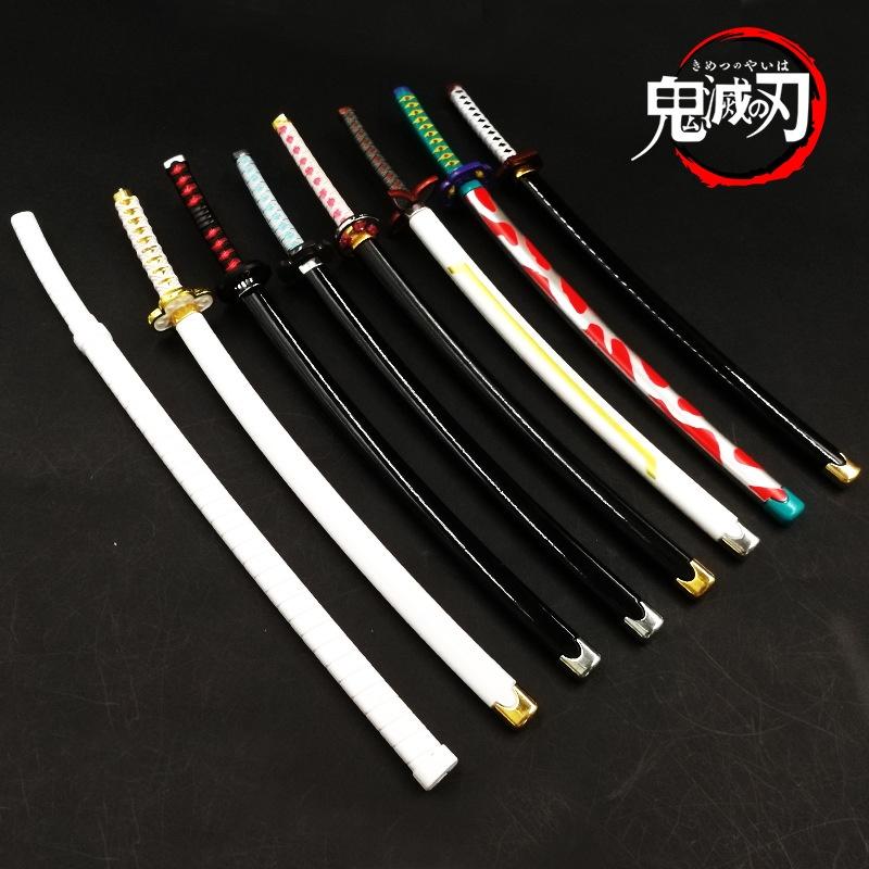 25cm Metal Demon Slayer Katana Kimetsu No Yaiba Steel Tanjirou Sword Real Size Japanese Katana Samurai Sabre Kid Toy Ainme Gift