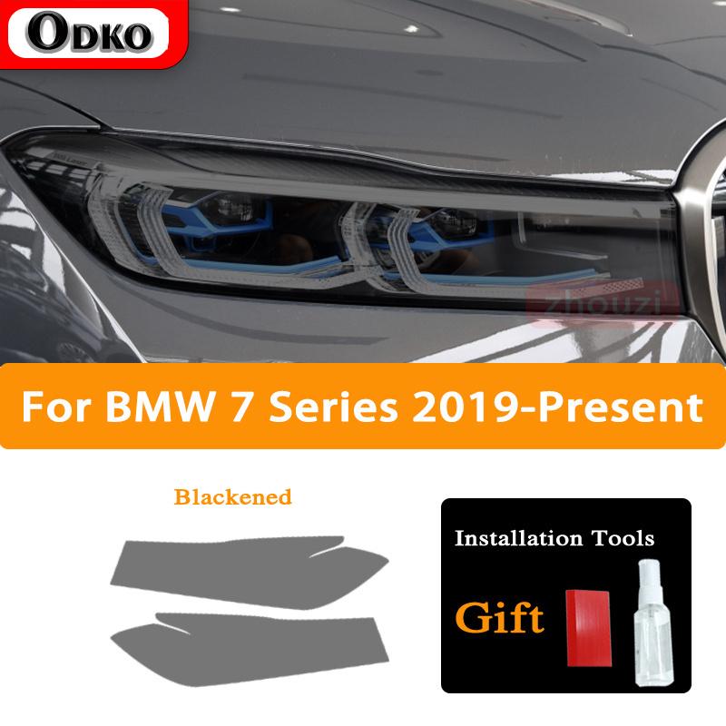 For BMW G11 G12 F01 F02 7 Series 2009- 2 Pcs Car Headlight Tint Black Protective Film Transparent TPU Sticker Accessories