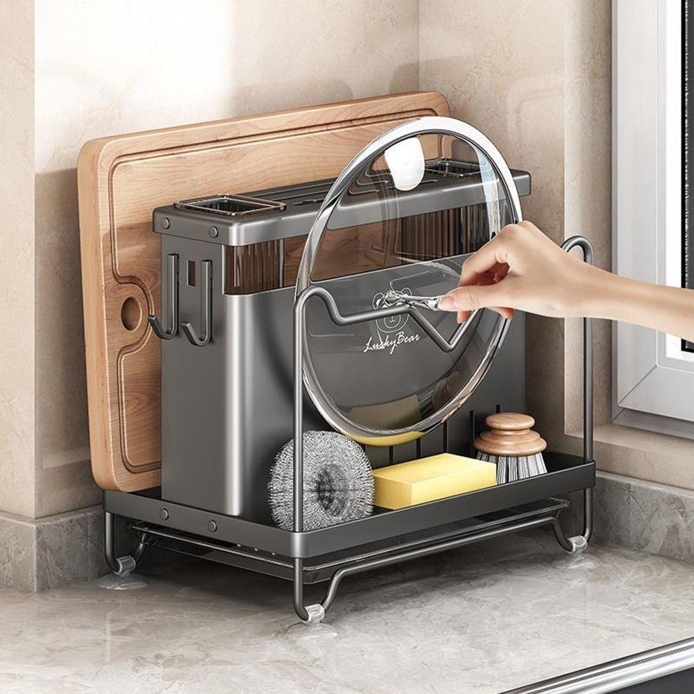 Stable Chopstick Bucket Large Capacity Cutlery Drying Rack Cutlery Organizer  for Home