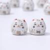 Ceramic Lucky Cat DIY Bracelet Pendant - Vertical Hole Beaded Charm Daruma Cat Accessories