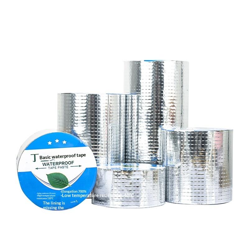 5M Super Klebriges Aluminiumfolien-Butylkautschuk-Band Temperaturbeständig Wasserdicht Dachrohr Leckstopper Riss Kanal Reparaturband