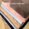 Milk Velvet Flannel Four Seasons Plush Coral Fleece Bed Sheet