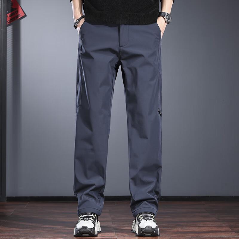 Jie Leinuo Men's Outdoor Water-Resistant Straight Leg Soft Shell Pants