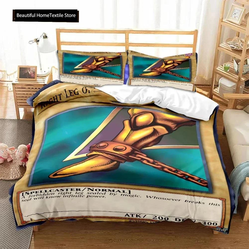 Luxury New 3D Print Anime Yu Gi Oh Card Duvet Cover Set Blue Eyes White Dragon Cartoon Bedding Sets King Size Cover Sets