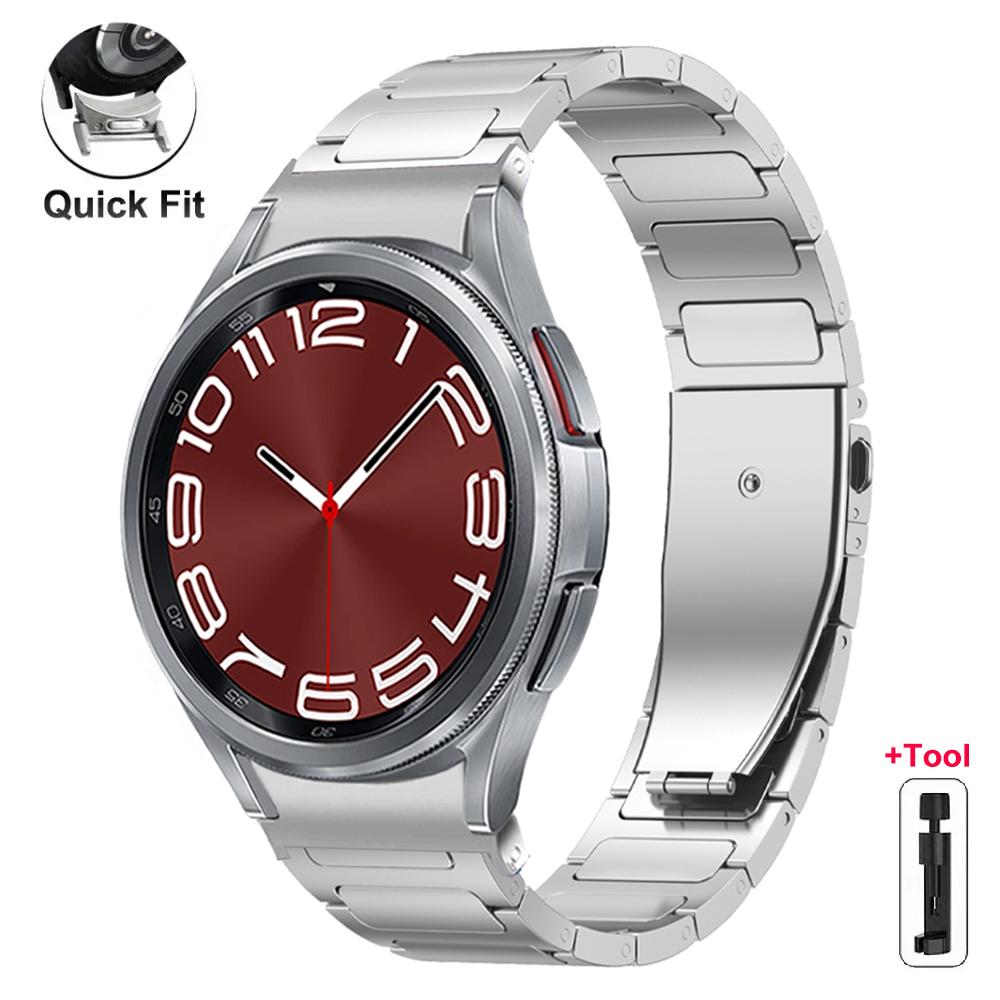 

Quick Fit Titanium Strap for Samsung Galaxy Watch 7 6 5 4 40mm 44mm Luxury Bracelet for GALAXY 6Classic 43mm 47mm 5Pro 45mm Band For Galaxy 7 40 44mm
