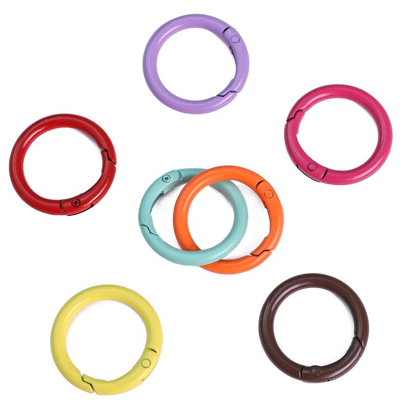 2/5/10Pcs Alloy Spray Painted Open Ring Spring Buckle Clasps For Key Bag Accessories