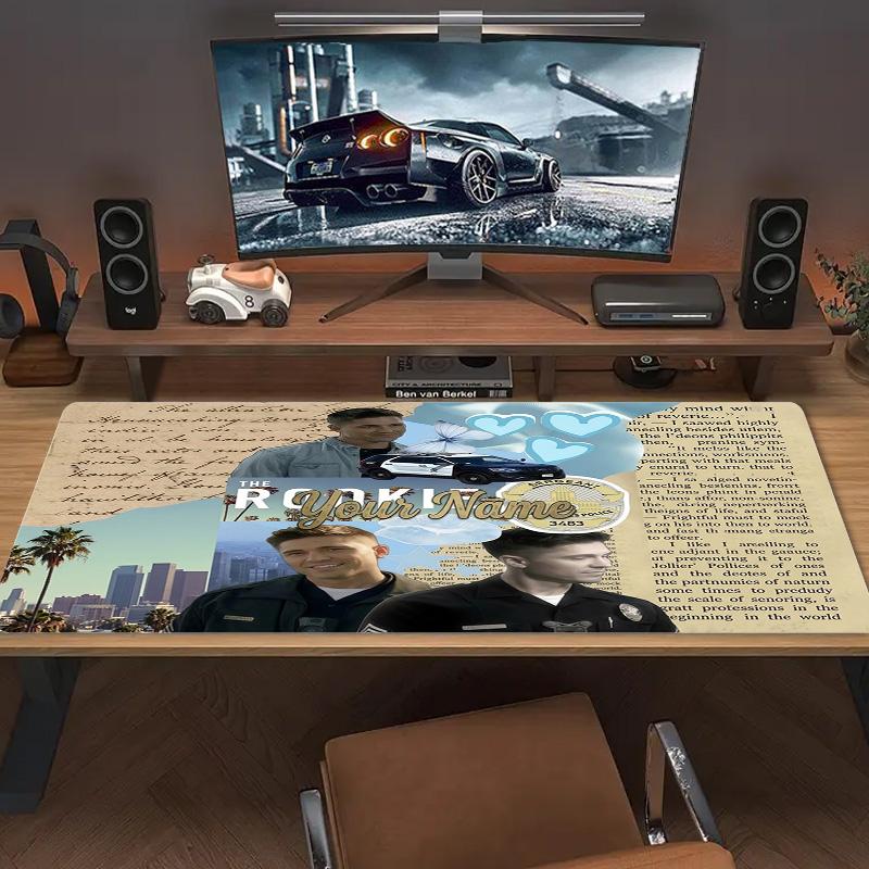 The Rookie Custom Name Large Size Mouse Pad Large Gaming Table Cushion Non-slip Laptop Tablet Big Mousepad XXL Mat Mini PC Playmat With Lock edge