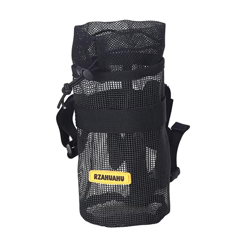 

Bike Handlebar Bottle Holder Bag, Portable Mesh Kettle Pouch for MTB Road Bike Golf Speaker Cycling Storage