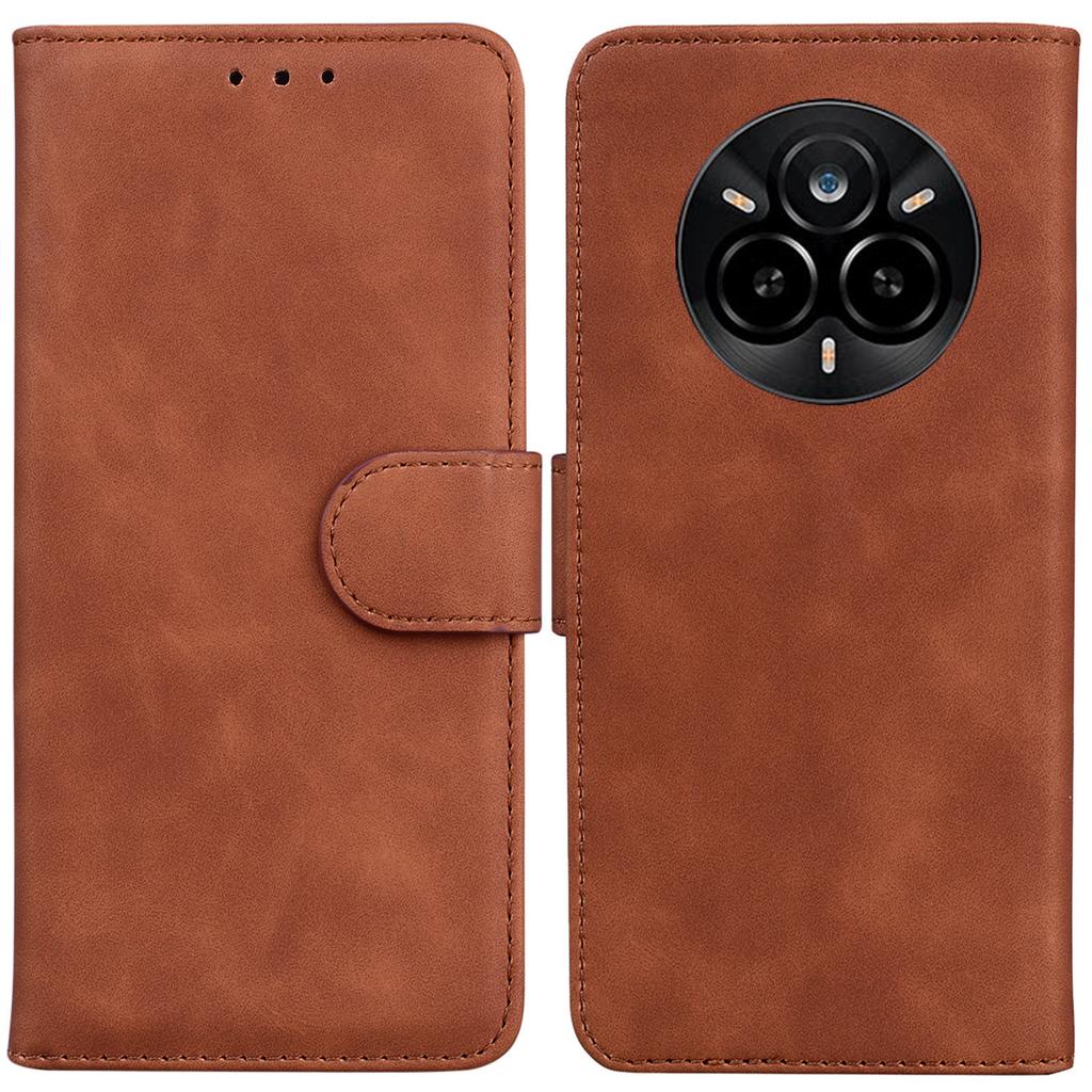For Realme 14 Pro 5G Case Solid Color Leather Wallet Phone Cover