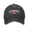 Denmark Flag Sun Baseball Cap Women Unisex Print Hip Hop Hats Summer Casual Tennis Skate Wholesale Baseball Caps