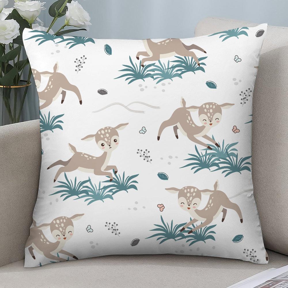 Forest Animals Printed Pillow Case 3D Print Polyester Fiber 40*40 cm Home Sofa Throw Pillow Cover Decoration Festival Gift
