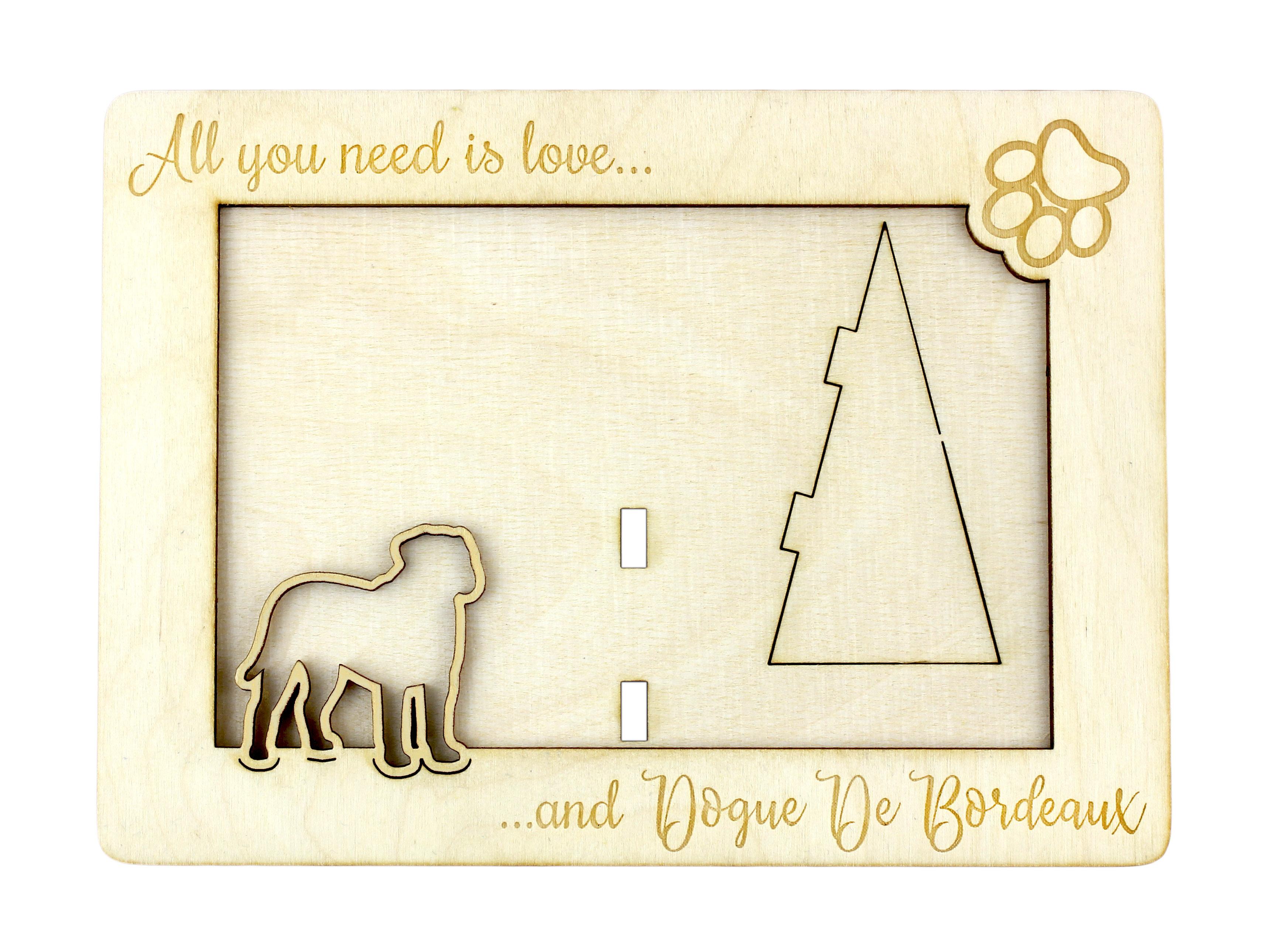 

Dogue de Bordeaux, French Mastiff, Bordeauxdog - Photo frame, engraved wooden frame, a lovely gadget for the dog lover by Art-Dog