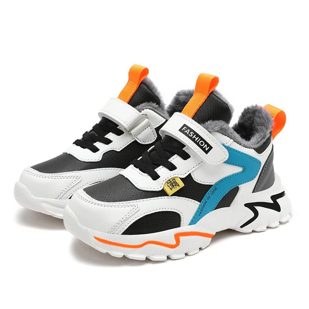 Winter Kids Shoes Sport Boys Casual Shoes High Top Tennis Children's Sneakers Plush Leather Running Sneakers For Girls Size 37