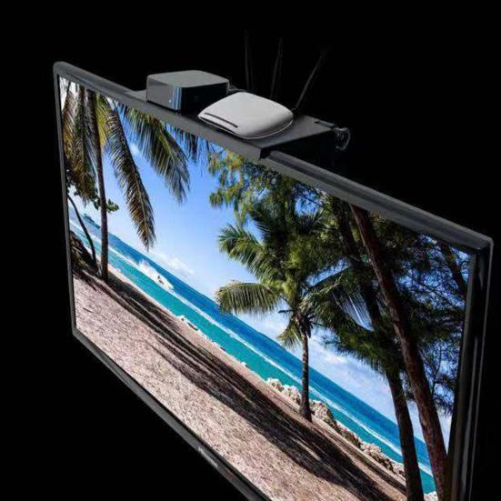 2Pcs TV Top Shelf Adjustable Screen Shelf Strong Load-bearing Simple Installation 2-leg Monitor Shelf Storage Rack