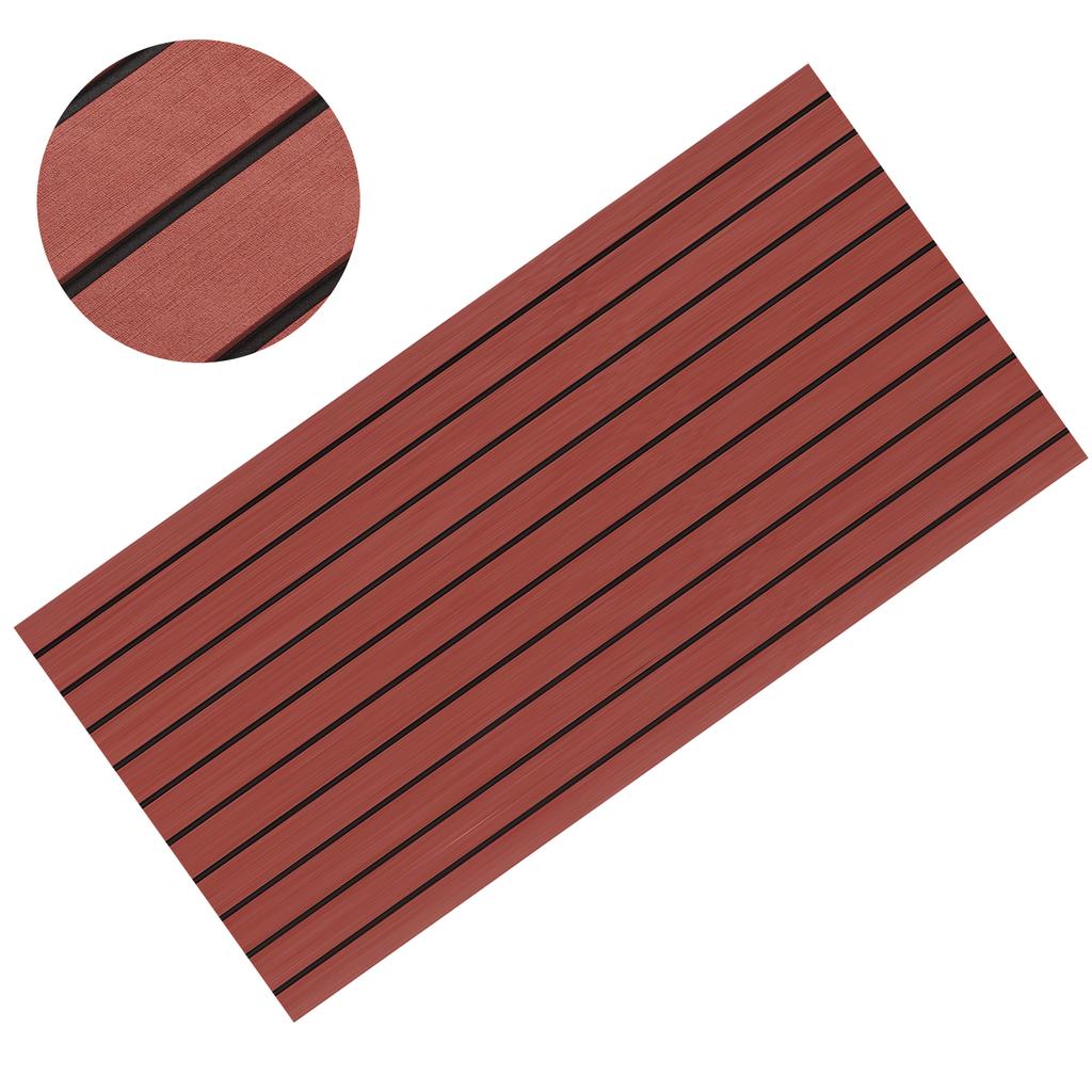 Boat Marine RV Flooring Mat EVA Foam AntiSlip Decking Sheet 240x60cm94.5x23.6in(Dark Brown Black )