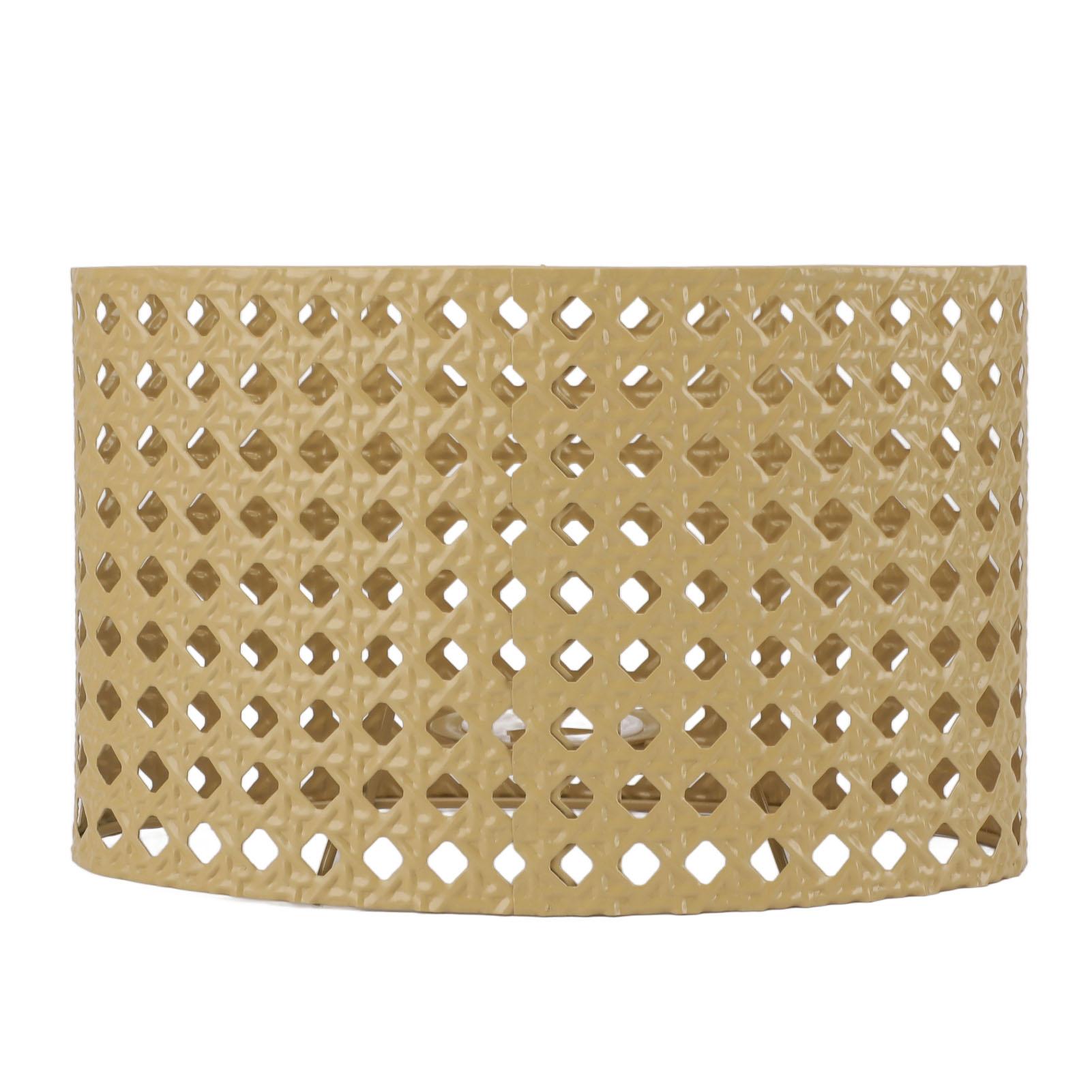 

Залізний порожнистий овальний абажур Порожнистий абажур з металевим гравіюванням сумісний з калібром E27 E14 жовтий