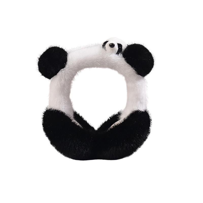 Cute Plush Panda Women's Winter Earmuffs - Cartoon Ear Warmers, Cold-Proof, Cozy and Stylish for the Season