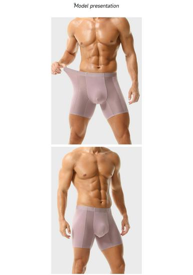 Men's Breathable Modal Mesh Boxer Briefs: Antibacterial, Seamless, Plus Size Comfort