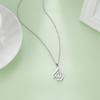 Islamic Muslim Allah Layered Necklaces for Women Stainless Steel Charm Water Drop Heart Shape Allah Pendant Double Layer Necklace Islamic Jewelry