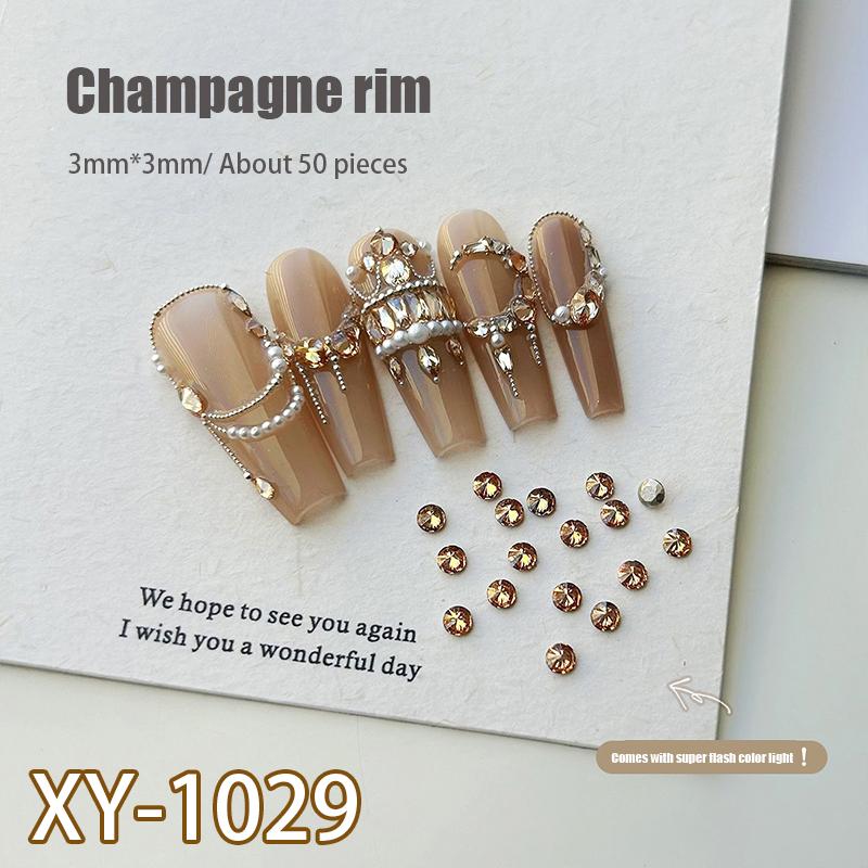 50Pcs Zircon Nail Diamond Decoration Mixed Loading Stereoscopic Nail Accessories Nail Painting Nail Salon Nail Artists