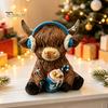 Resin Animal Statue Winter Highland Cow Figurine, Cattle for Desk Decor Decor, Shape Ornament Home Office