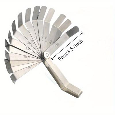 1pc 16 Blades Feeler Gauge Carbon Steel Metric Imperial 0.05-1.00mm Gap Filler Tune Up Thickness Set Gage Measurment Tools