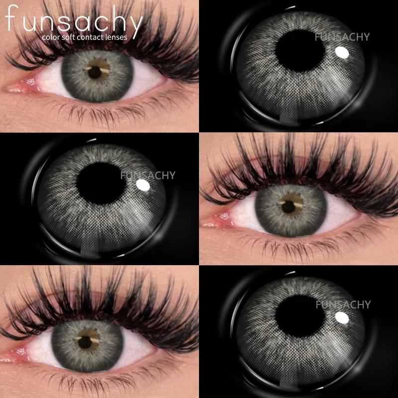 

FUNSACHY Новые цветные линзы для глаз Синие цветные зрачки для глаз Зеленые натуральные линзы Фиолетовые линзы Y2k для макияжа глаз Ежегодно 2 шт.