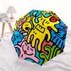 1pc Graffiti Art Auto Open/close, All-Season Portable Folding Umbrella for Women & Men, Travel, Everyday, Formal Events - Compact Luxury Parasol, Outd