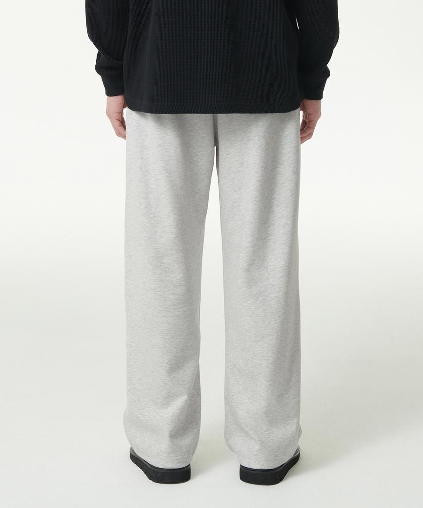 MUSINSA STANDARD [Cooltandard] One-Pleat Wide Lounge Sweatpants [Melange Light Gray]