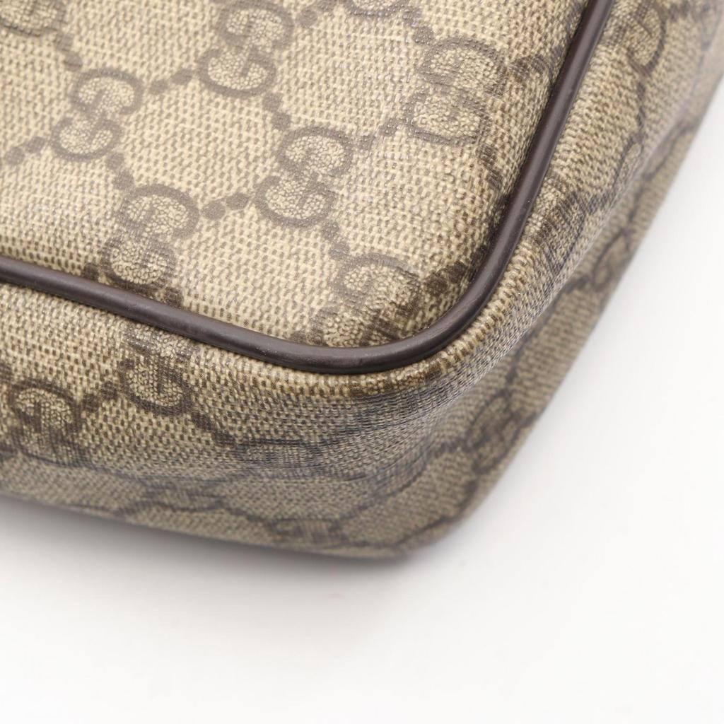 Used GUCCI GG Supreme Shoulder Bag 201448 PVC coated canvas leather Beige Brown Used Women