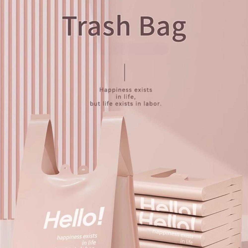 Disposable Extra-Thick Vest-Style Garbage Bags, Large Household Plastic Trash Bags with Handles for Kitchen/Bathroom/Bedroom, Heavy-Duty RQSL-BH-3962