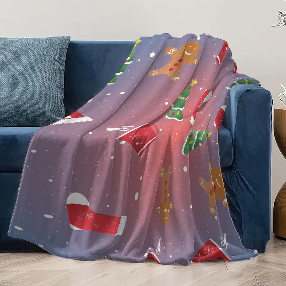 Soft Throw Blanket Cozy Sherpa Fleece Warm Decorative Home Living Room Bedding Gift Holiday Christmas Pattern