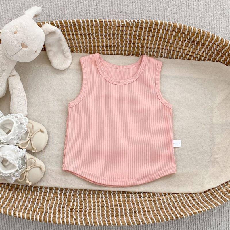 Summer Baby Solid Vest Girls Cute Candy Color Tops Children Cotton Sleeveless T-Shirts Toddler Tee Kids Clothes