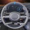 Handgestikt Koolstofvezel Leer Auto Stuurwielhoes Voor Hyundai AVANTE Santa Cruz Tucson Plug I20 Tucson CN7