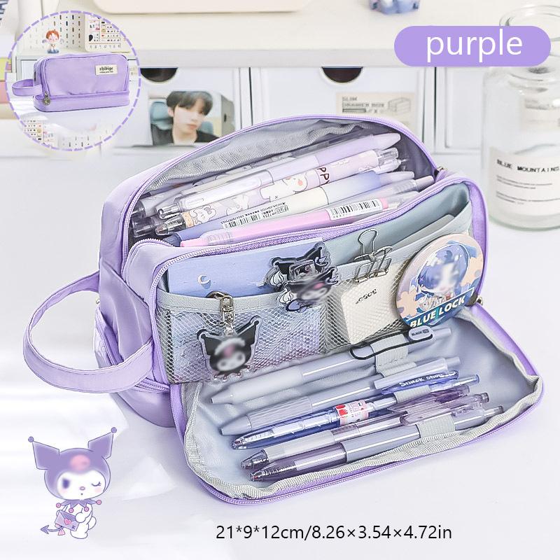Pencil Bag for School Students with Large Capacity Multi-functional Pen Case Macaron Color Matching Cute Pencil Case