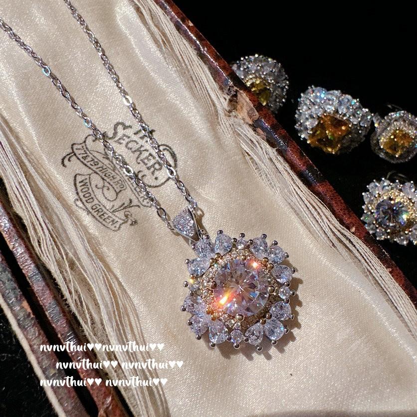 Farah Crown Jewel Ring, Weave Engraved Gold, 18K Gold Plated, Twilight Yellow Water Drop Zircon Ring Necklace